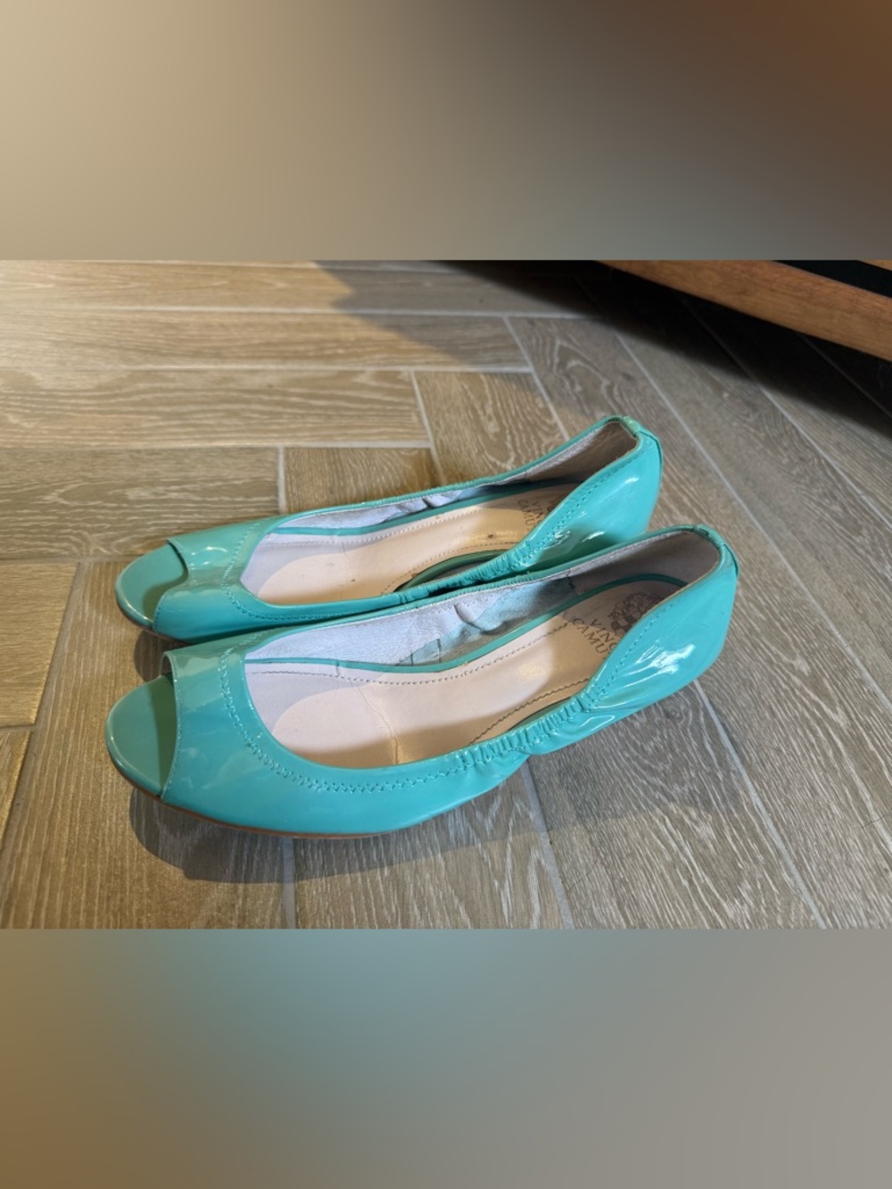 Vince Camuto Teal Patent Leather Ballet Flats